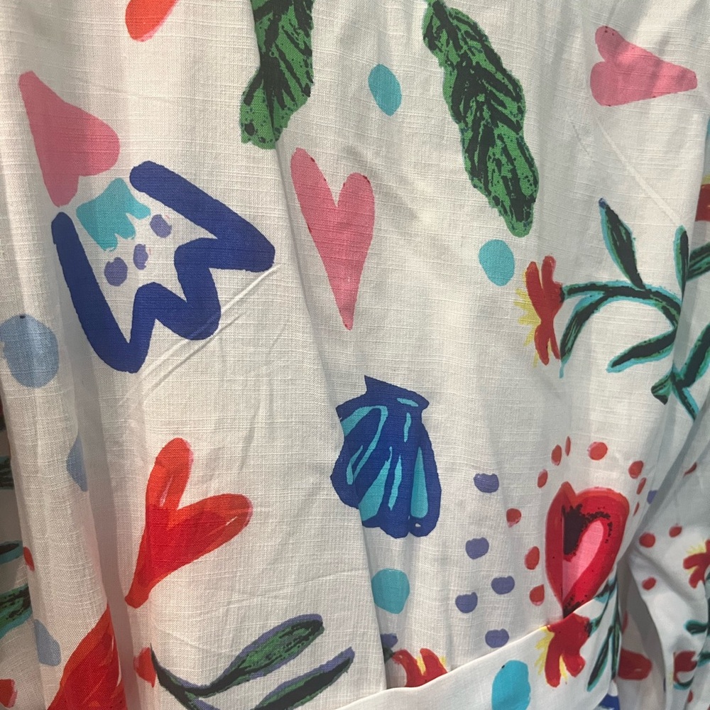 LOFT Red and Blue A-Line Shirt Dress - Picture 9 of 13